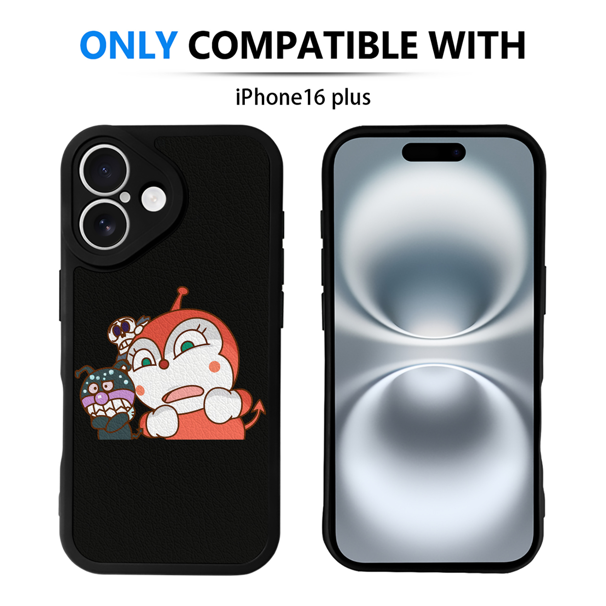 （画像用） アンパンマン Anpanman 【iPhone 16シリーズ対応】シリコンスマホケース（レザー調） 材質：シリコン